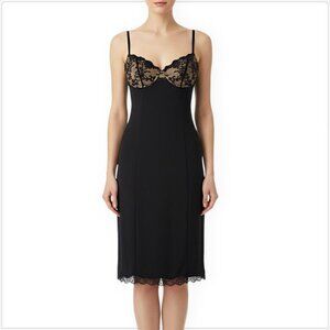 Cosabella Black Lace Trim Underwire Slip Bodycon Sexy Dress Cocktail Size 3  34C